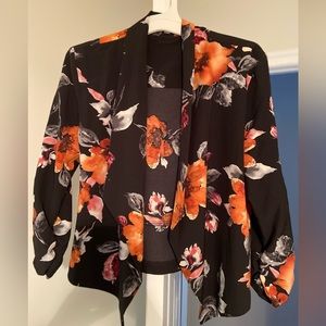 Thin black and floral blazer